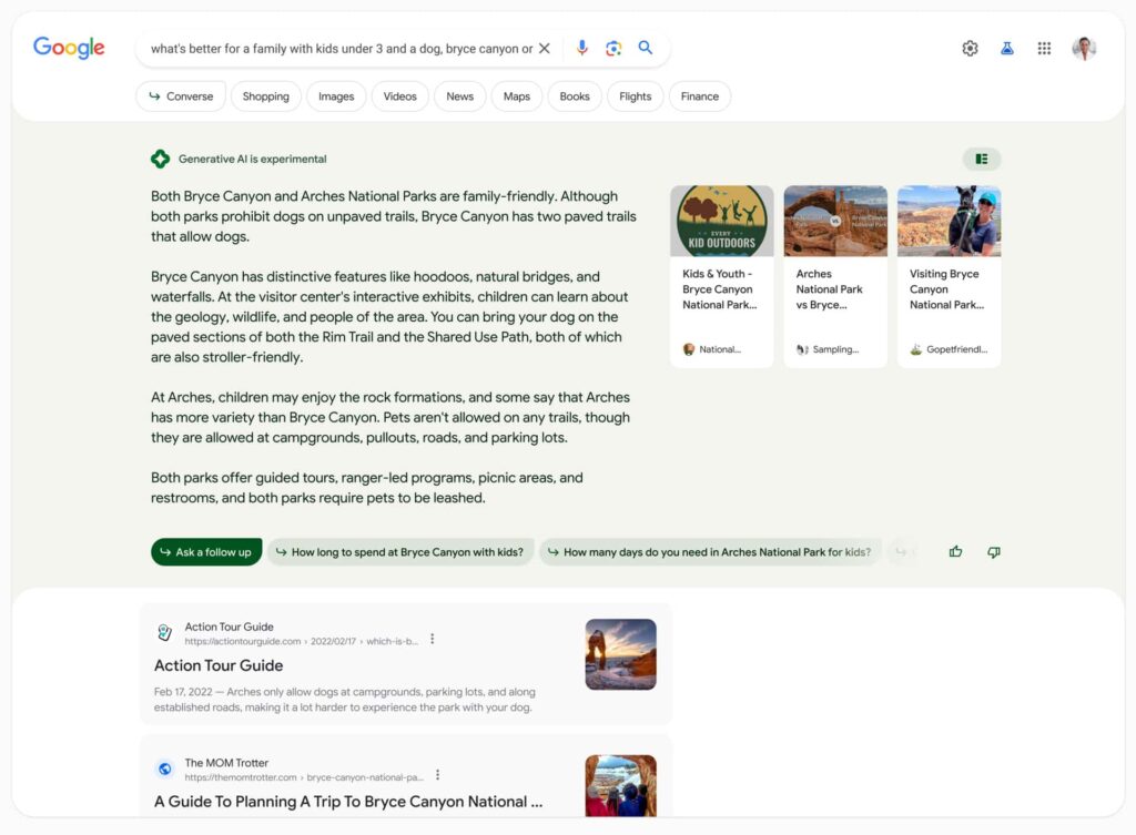 google-search-generative-experience SERP